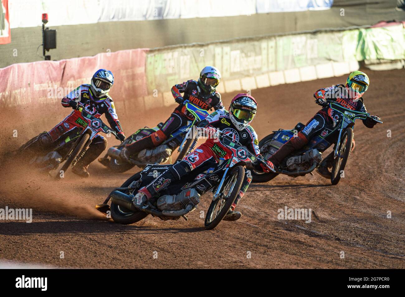 MANCHESTER, UK. JULY 15TH during the SGB Premiership match between Belle Vue Aces and Wolverhampton Wolves at the National Speedway Stadium, Manchester on Thursday 15th July 2021. (Credit: Ian Charles | MI News) Credit: MI News & Sport /Alamy Live News Stock Photo