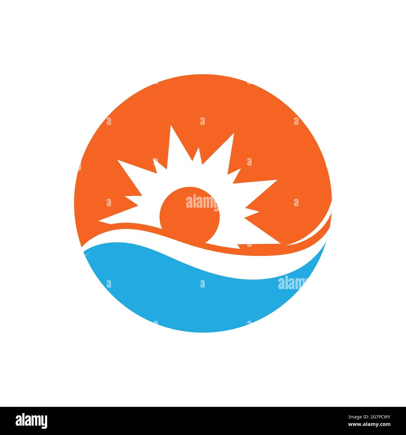 nature sea Water wave and sun icon vector illustration design logo ...
