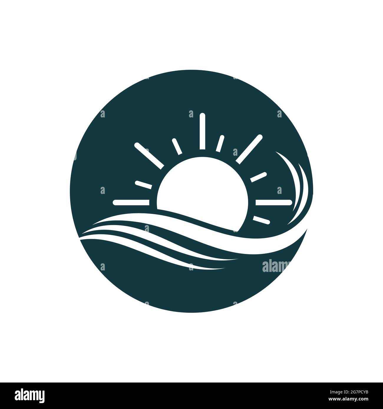 nature sea Water wave and sun icon vector illustration design logo ...