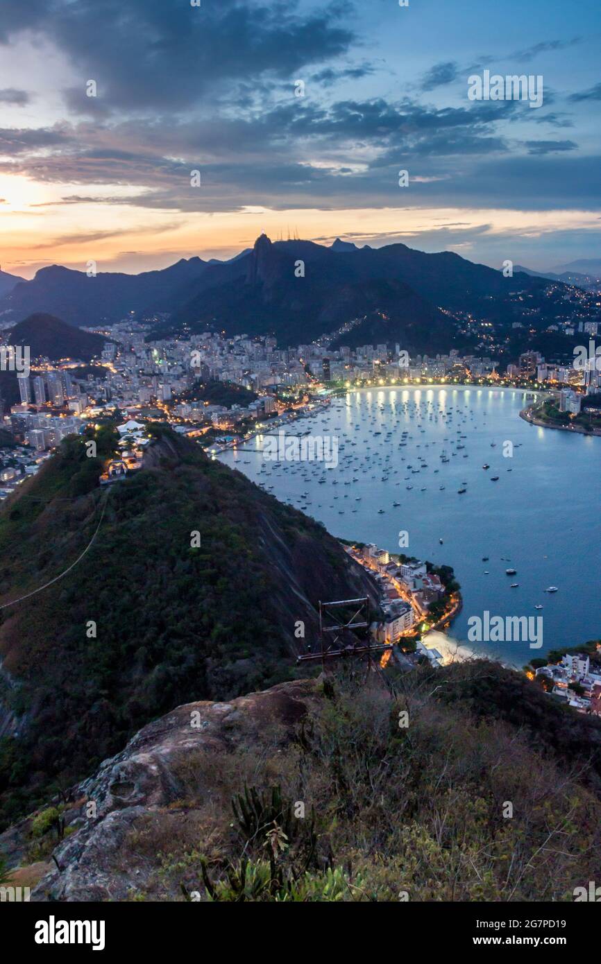 Aerial view of Rio de Janeiro, Brazil. Taken from Sugarloaf mountain ...