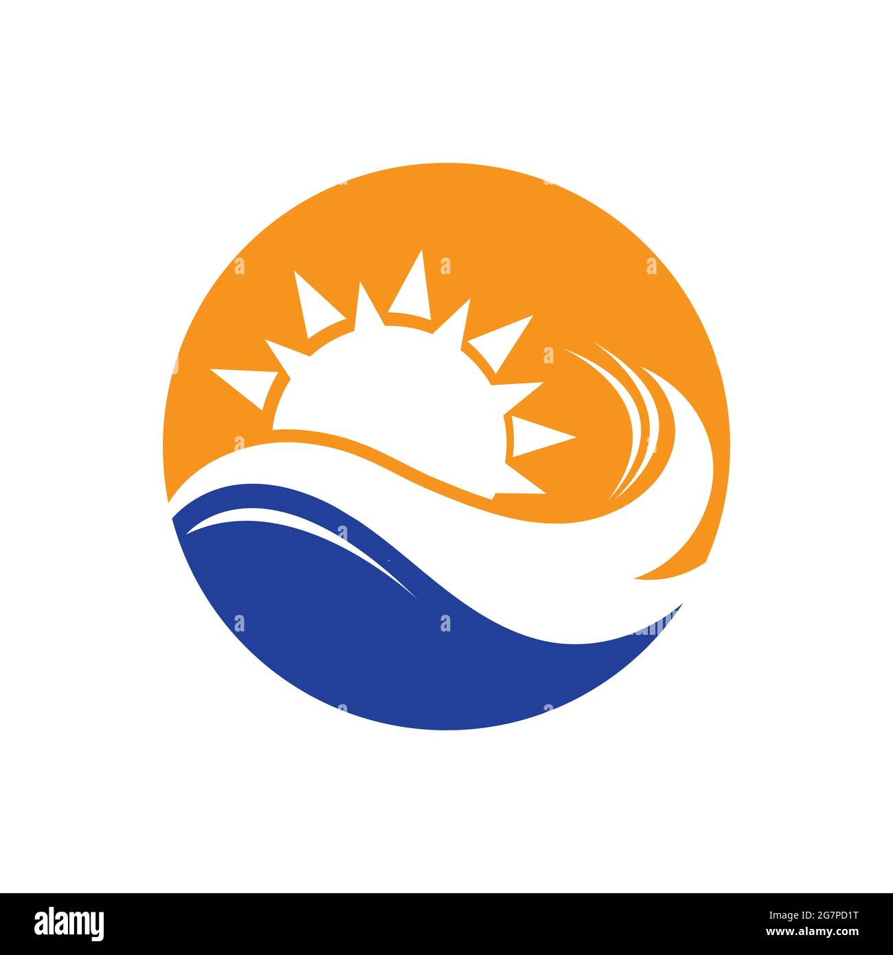 nature sea Water wave and sun icon vector illustration design logo ...