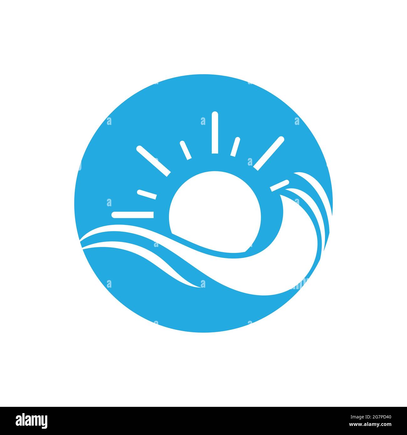 nature sea Water wave and sun icon vector illustration design logo ...
