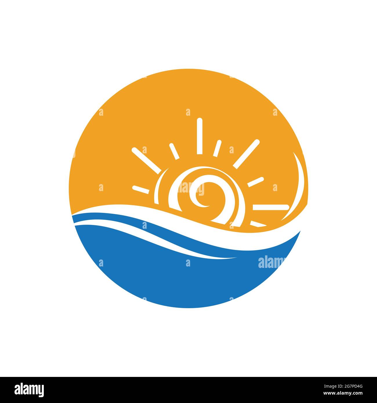 nature sea Water wave and sun icon vector illustration design logo ...