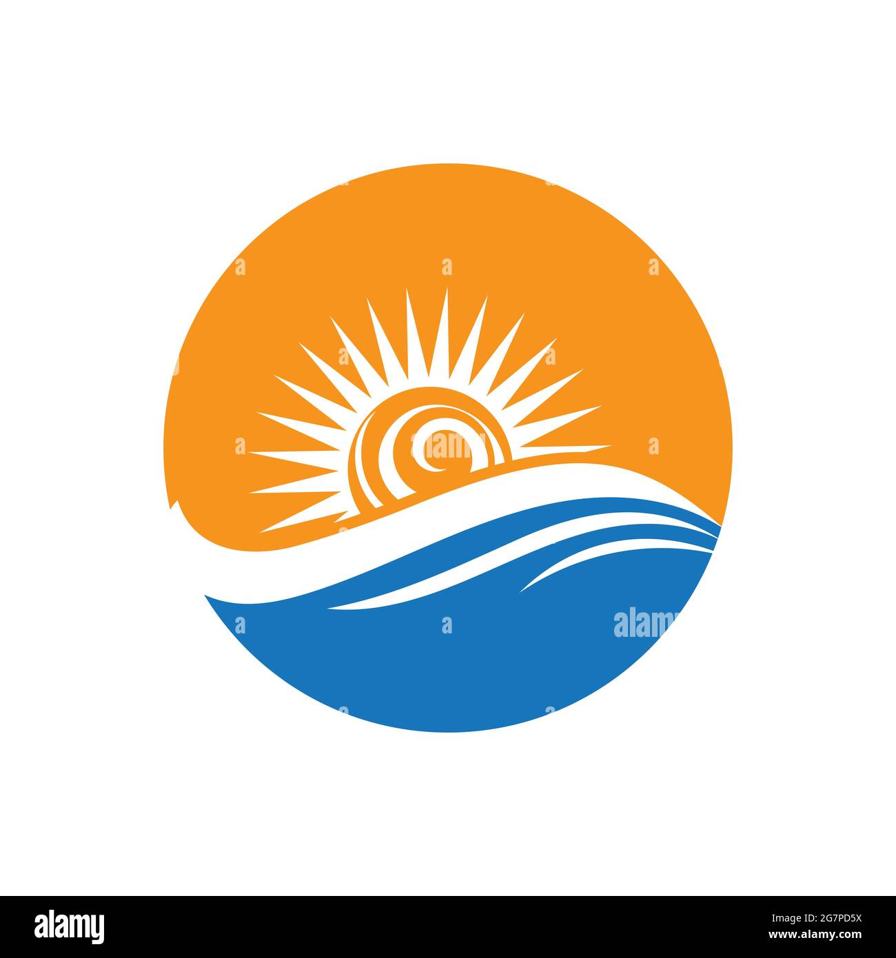 nature sea Water wave and sun icon vector illustration design logo ...