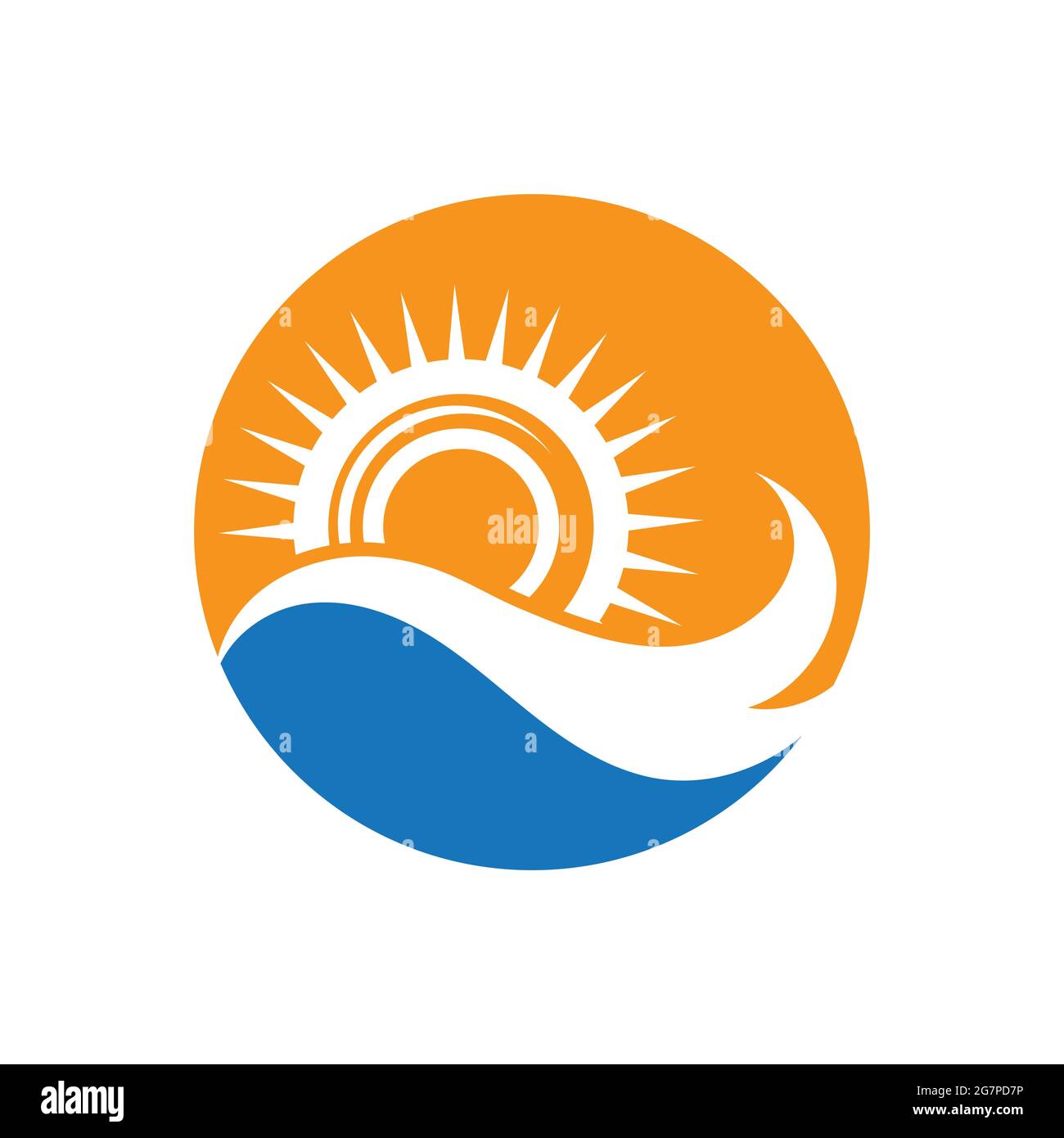 nature sea Water wave and sun icon vector illustration design logo ...