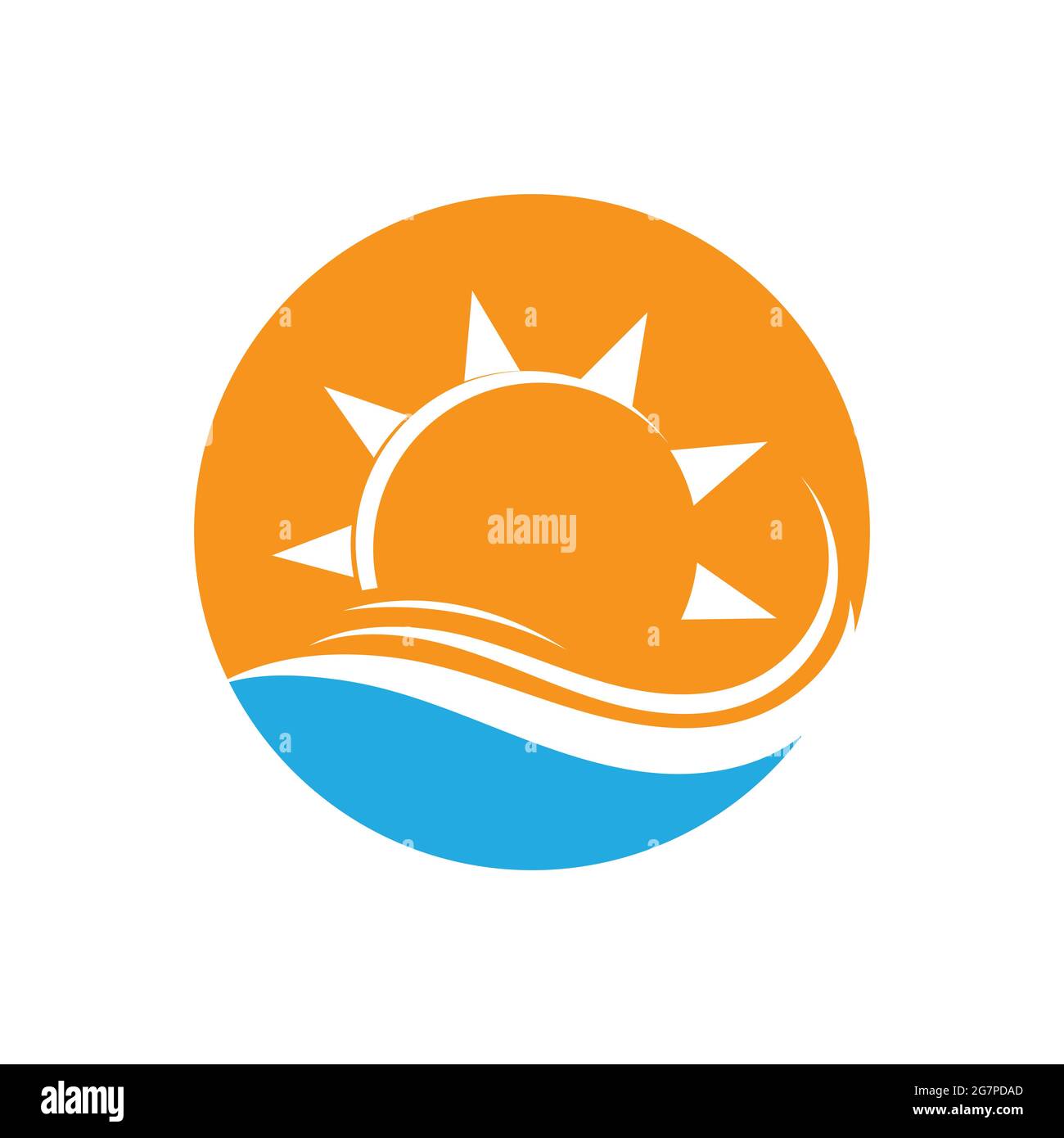 sun and water logo illustration design template Stock Vector Image ...