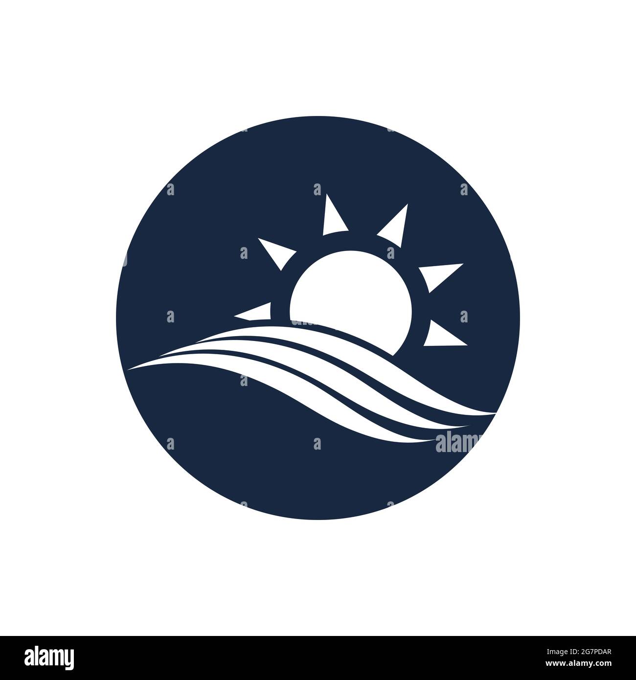 nature sea Water wave and sun icon vector illustration design logo ...