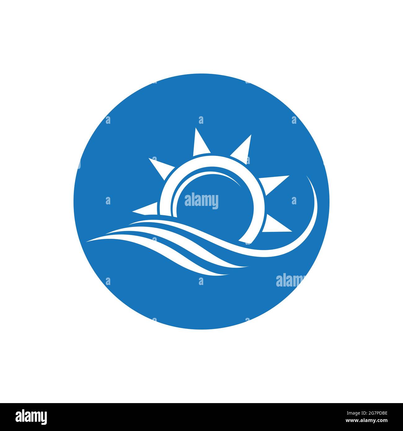 nature sea Water wave and sun icon vector illustration design logo ...