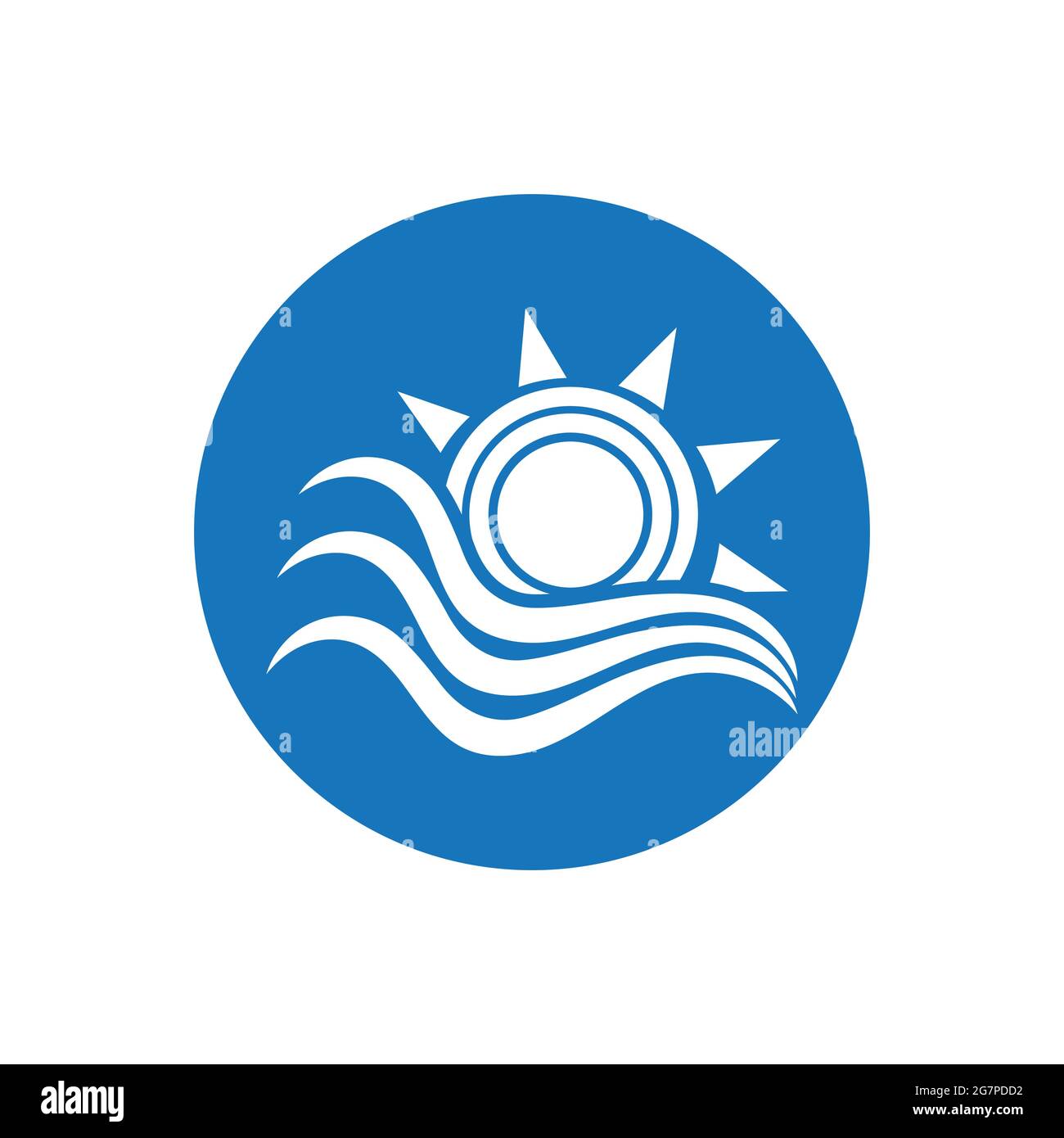 nature sea Water wave and sun icon vector illustration design logo ...