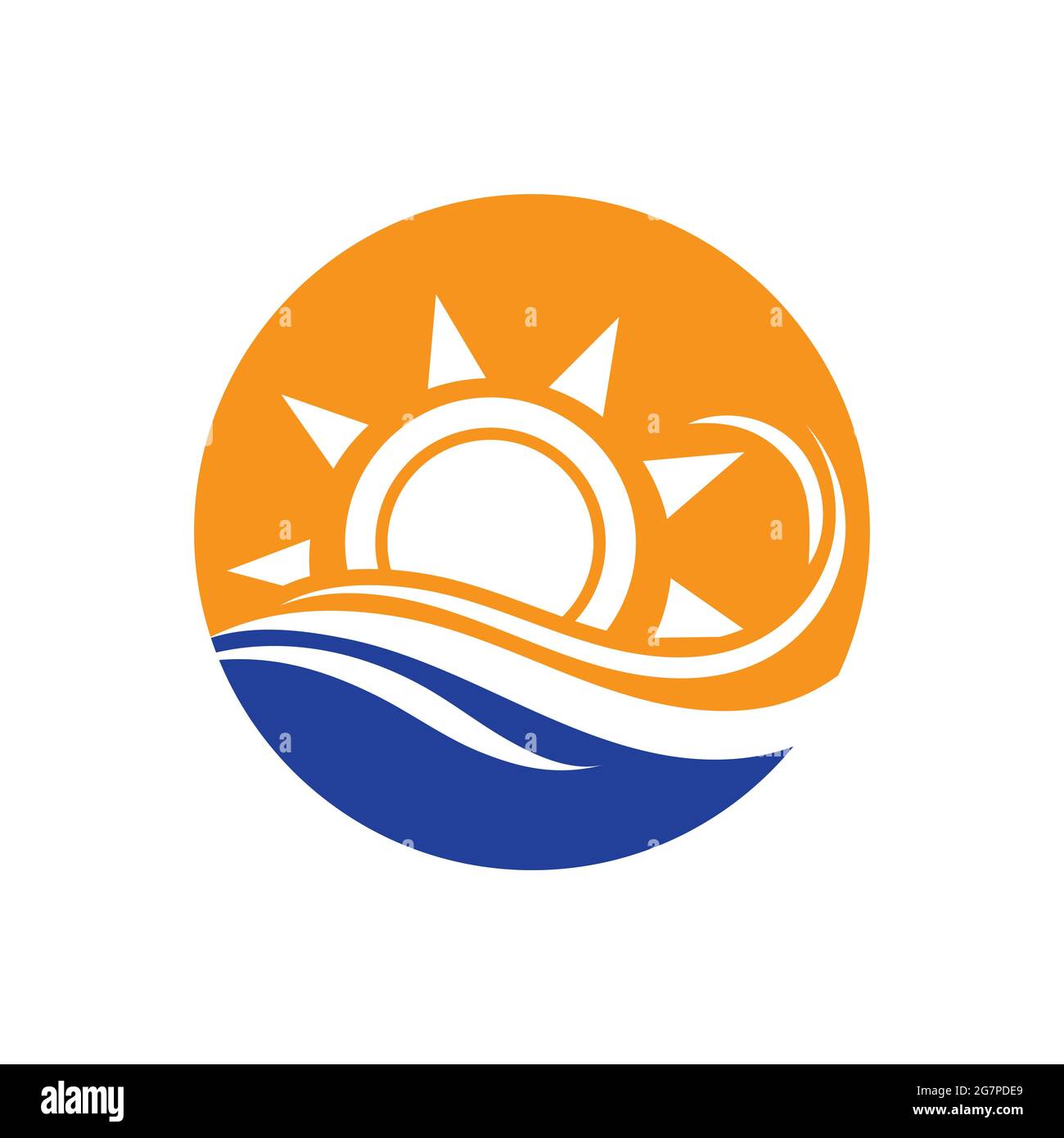 nature sea Water wave and sun icon vector illustration design logo ...