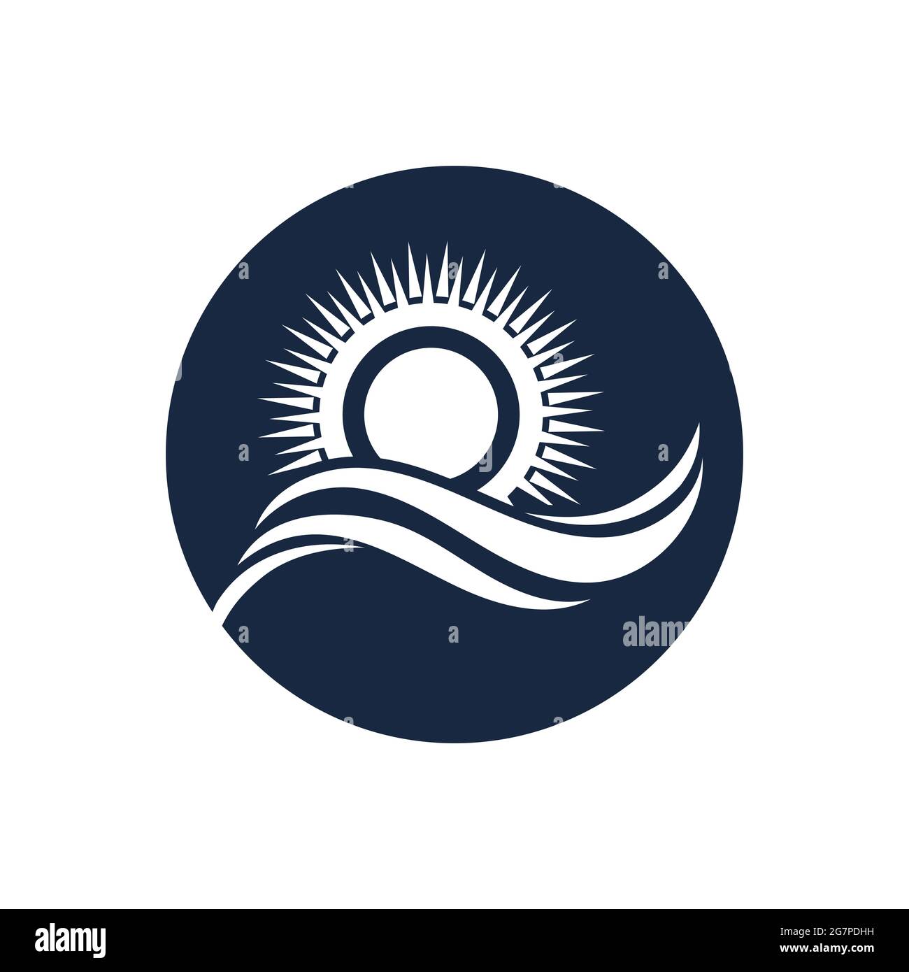 nature sea Water wave and sun icon vector illustration design logo ...