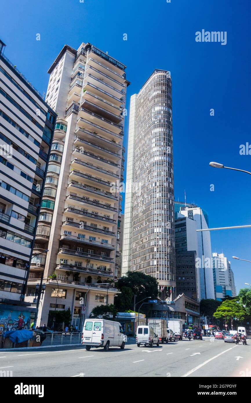 SAO PAULO, BRAZIL - FEBRUARY 3, 2015: Edificio Italia building in Sao Paulo, Brazil Stock Photo