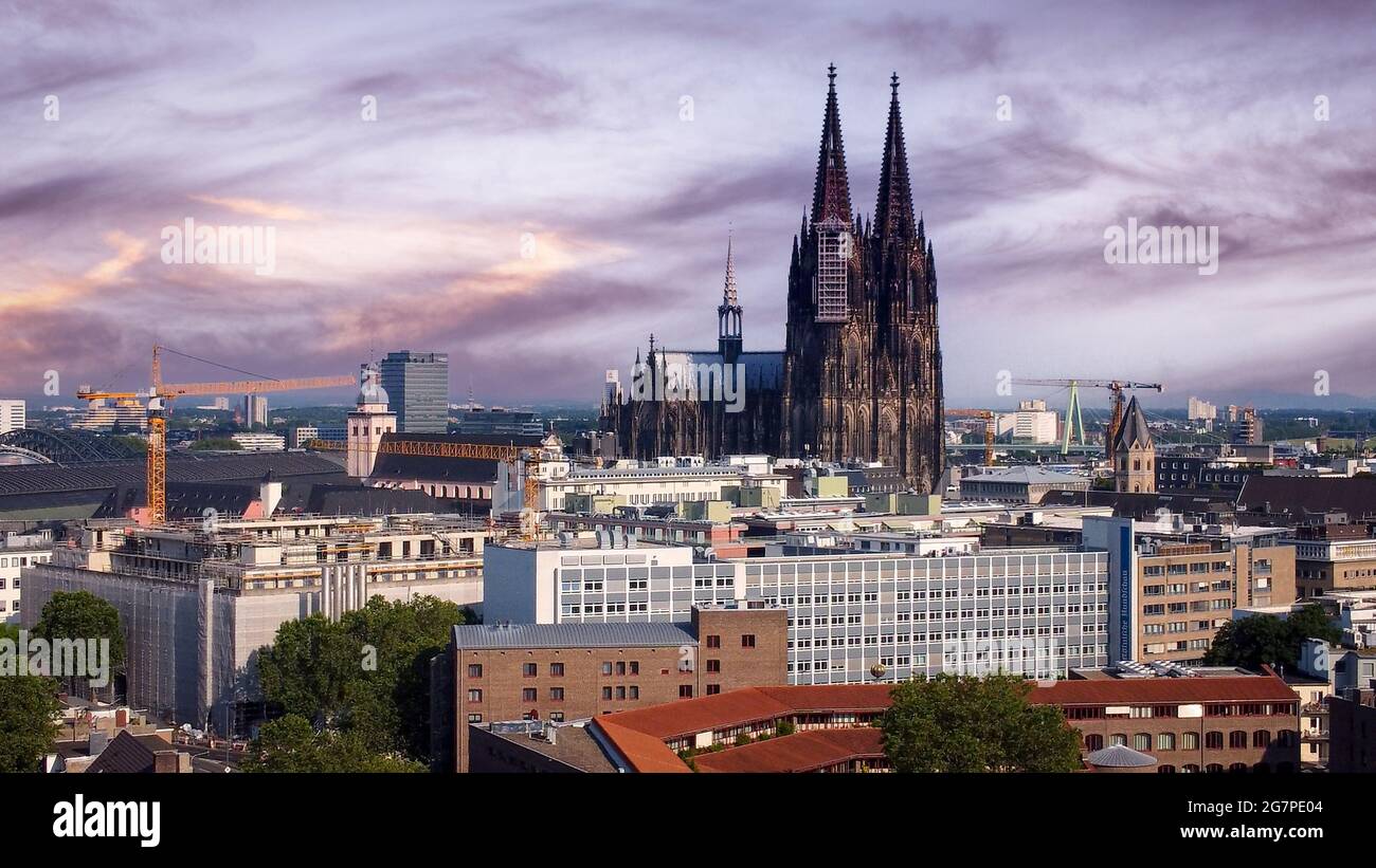 Over the rooftops of Cologne Germany - CITY OF COLOGNE GERMANY - JUNE ...