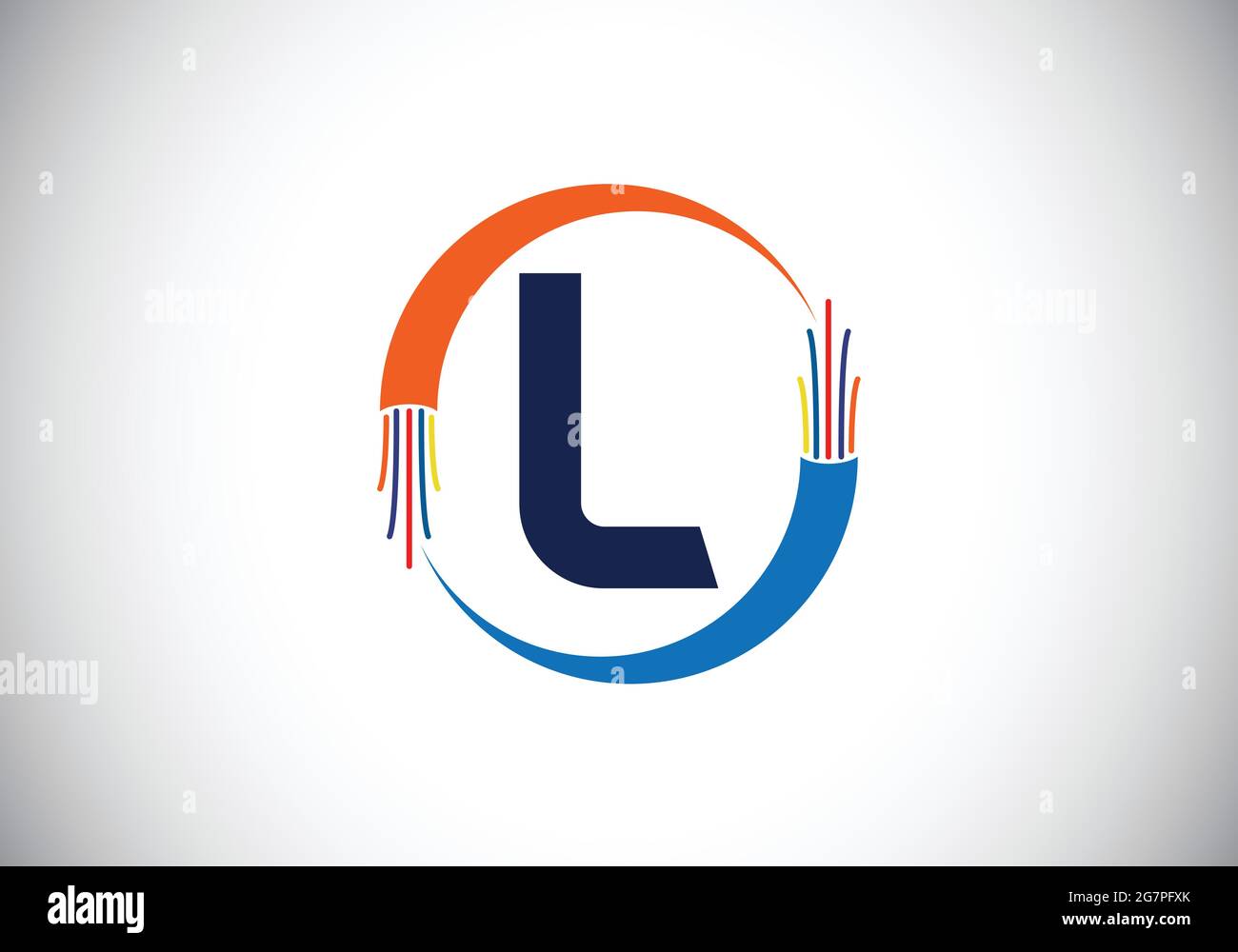 Initial L monogram letter alphabet with electric wire, optical fiber cable.  Font emblem. Modern vector logo design for technology and electricity Stock  Vector Image & Art - Alamy
