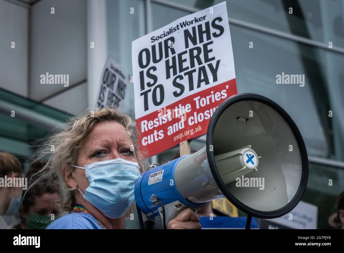 ‘NHS Workers Say No to Public Sector Pay Inequality’. Nurses and other NHS workers rally and march against on-going pay inequality. London, UK Stock Photo