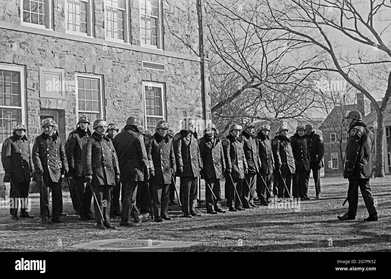 in the late 1960s Pennsylvania State Police   occupied campus of Cheyney State college a predominantly African American college. Stock Photo