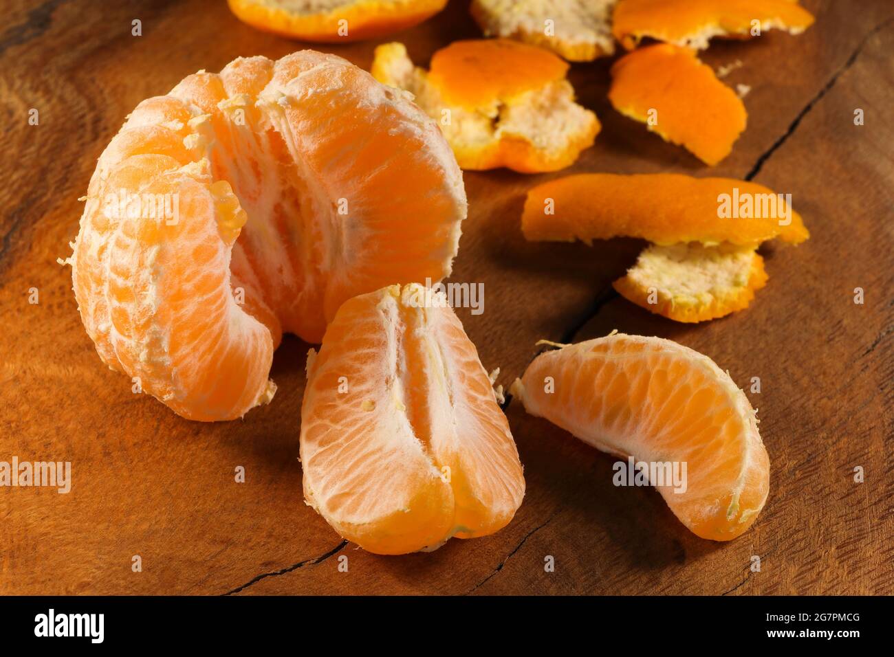 Peeled Satsuma Mandarin Tangerine Segmented Fresh Fruit (Citrus unshiu