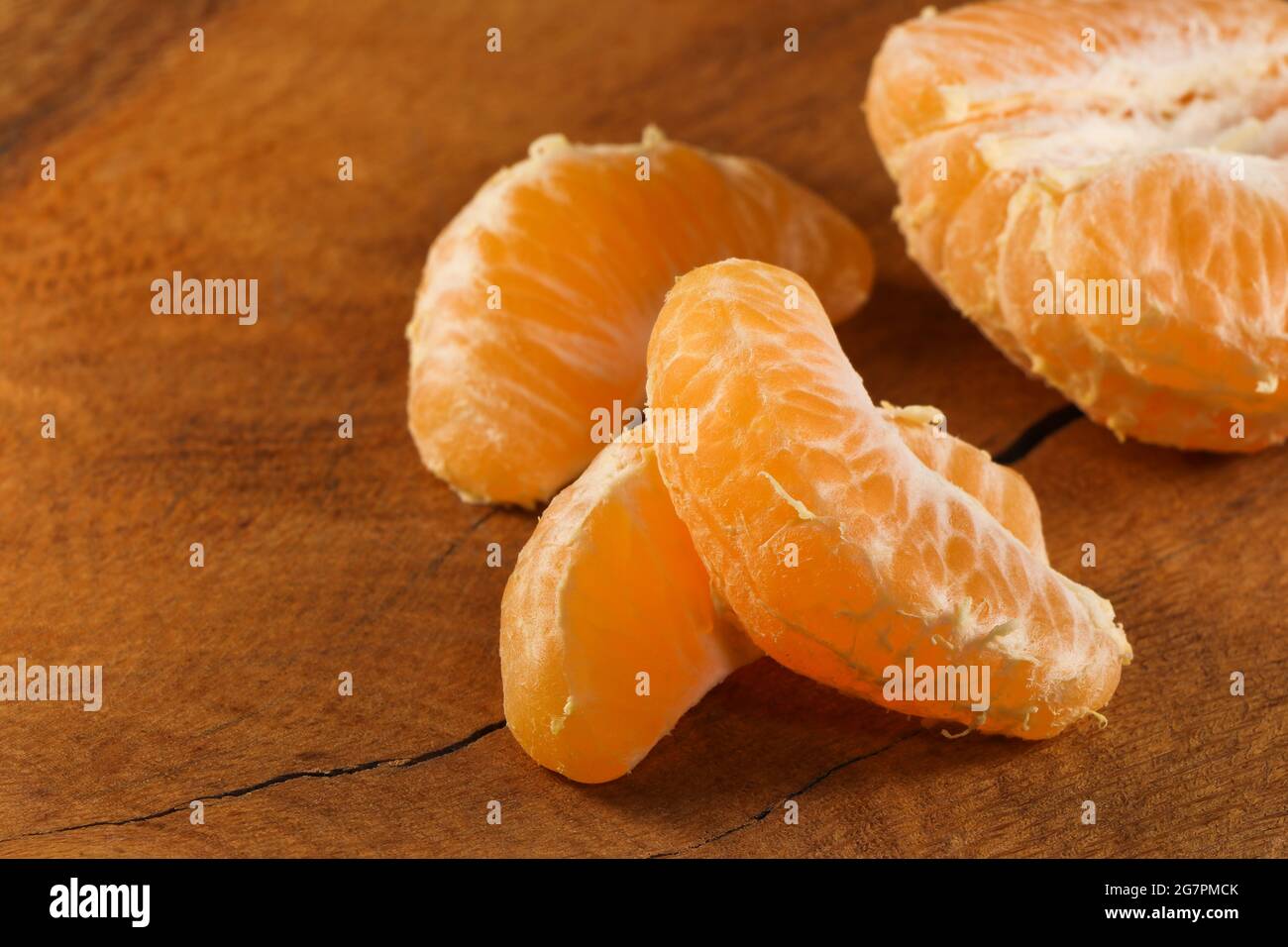 Fresh Satsuma Mandarin Tangerine Fruit Segments (Citrus unshiu Stock