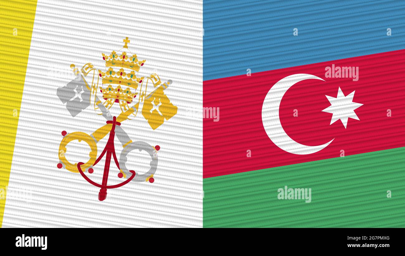 Azerbaijan and Vatican Two Half Flags Together Fabric Texture ...
