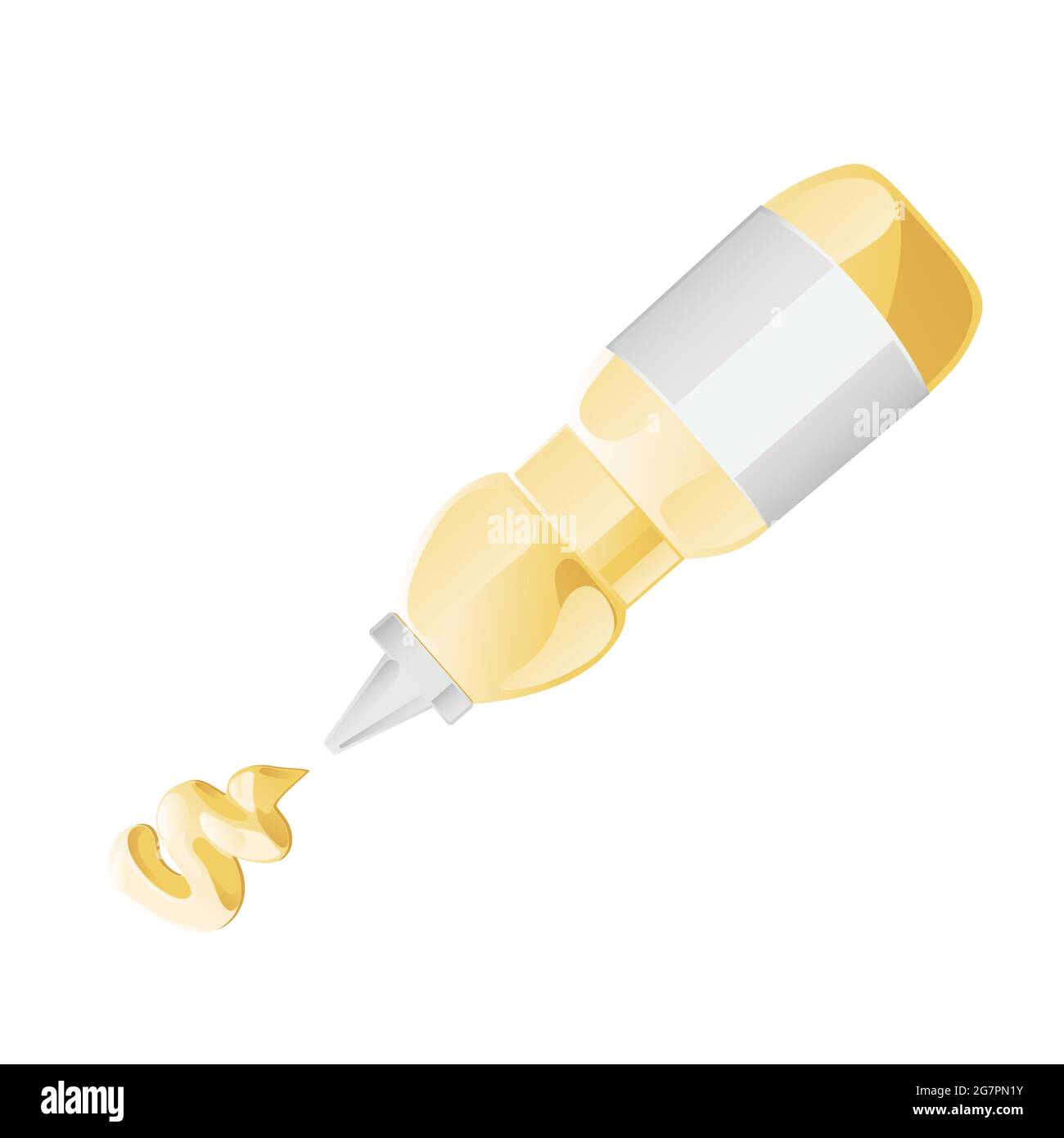 Mayonnaise in glass bottle. Jar with white sauce. Condiment container