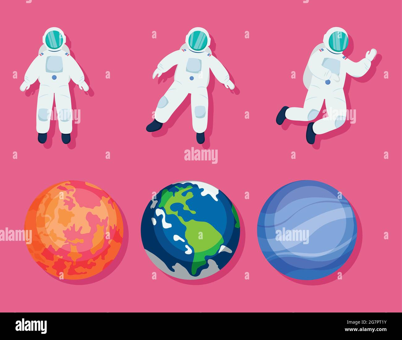 planets and astronauts icon set Stock Vector Image & Art - Alamy