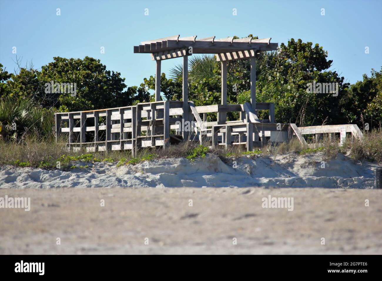 A quiet beach access at the Florida coast Stock Photo Alamy