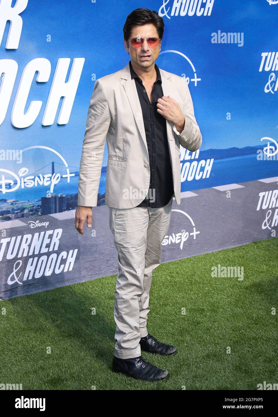 Los Angeles, United States. 15th July, 2021. CENTURY CITY, LOS ANGELES, CALIFORNIA, USA - JULY 15: Actor John Stamos arrives at the Disney  'Turner & Hooch' Los Angeles Premiere Event held at the Westfield Century City Mall on July 15, 2021 in Century City, Los Angeles, California, United States. (Photo by Xavier Collin/Image Press Agency/Sipa USA) Credit: Sipa USA/Alamy Live News Stock Photo