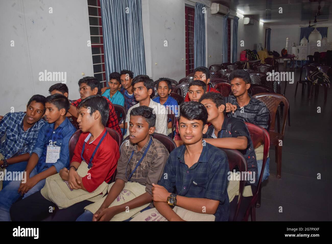 Students are attending the class. Stock Photo