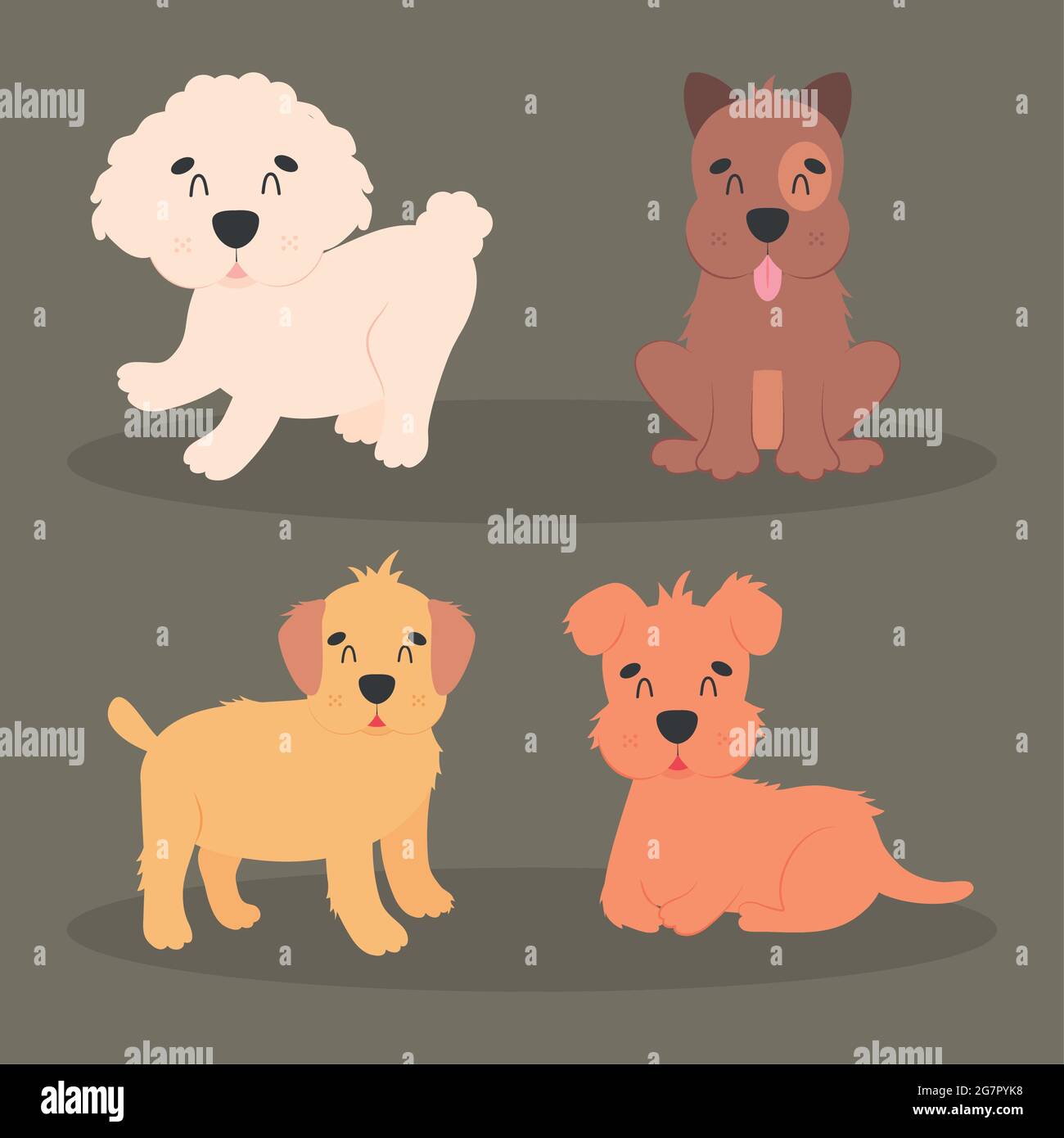 cute dogs icon set design Stock Vector Image & Art - Alamy