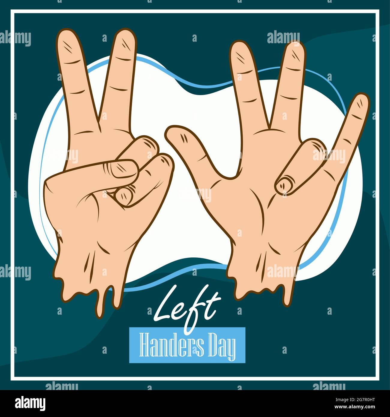 left handers day card Stock Vector