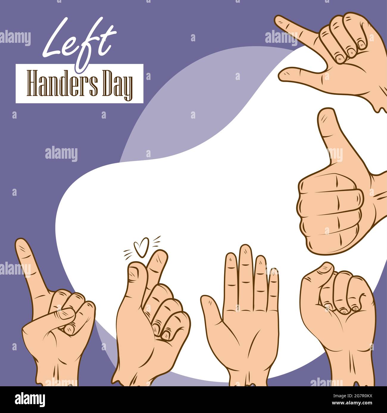 left handers day banner Stock Vector