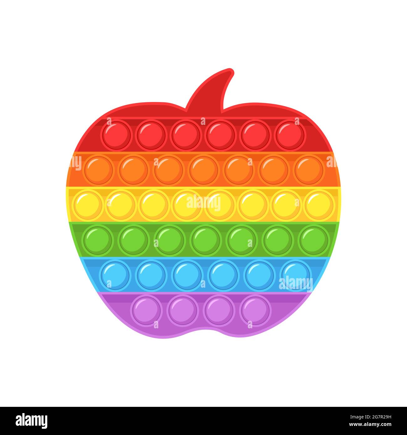 Pop it fidget. Trendy sensory plaything. Apple shaped antistress