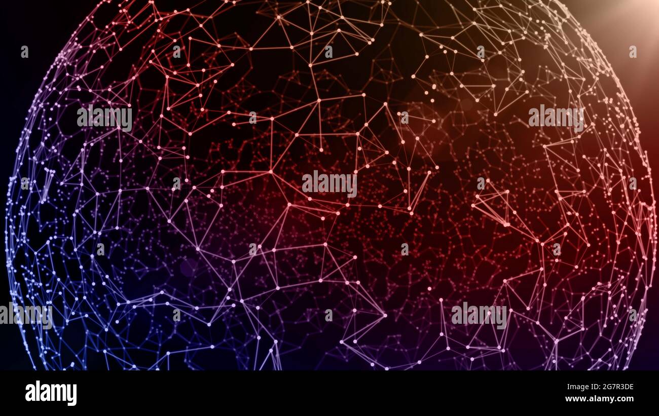 3D rendering of a glowing globe with astrological polygons in ...