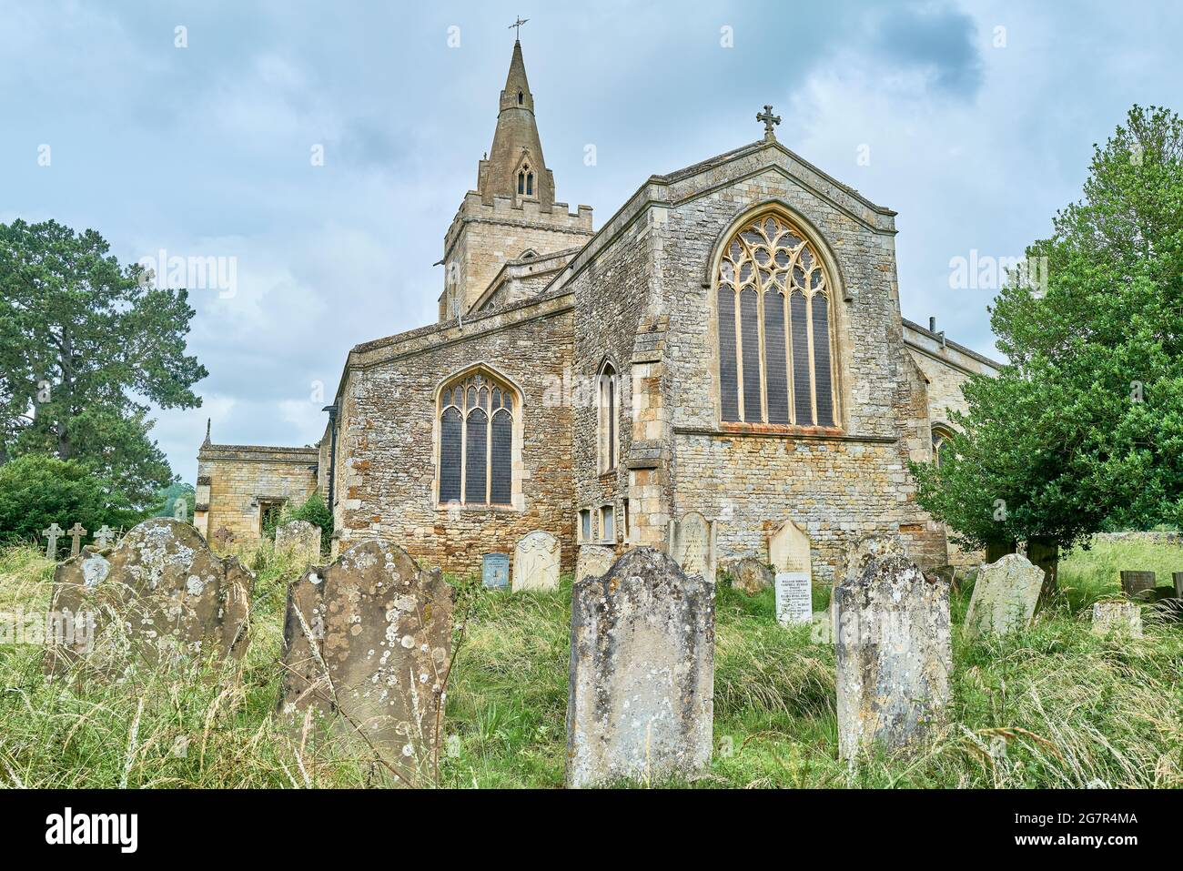Grave stones in the churchyard of the christian church, St Mary the ...