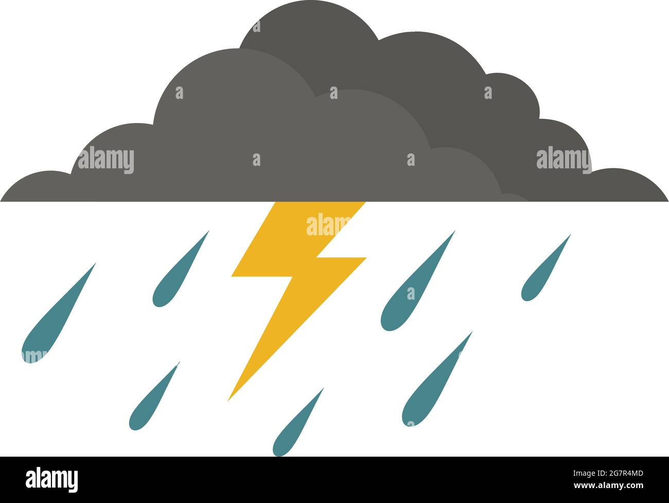 Thunderstorm icon. Flat illustration of thunderstorm vector icon ...