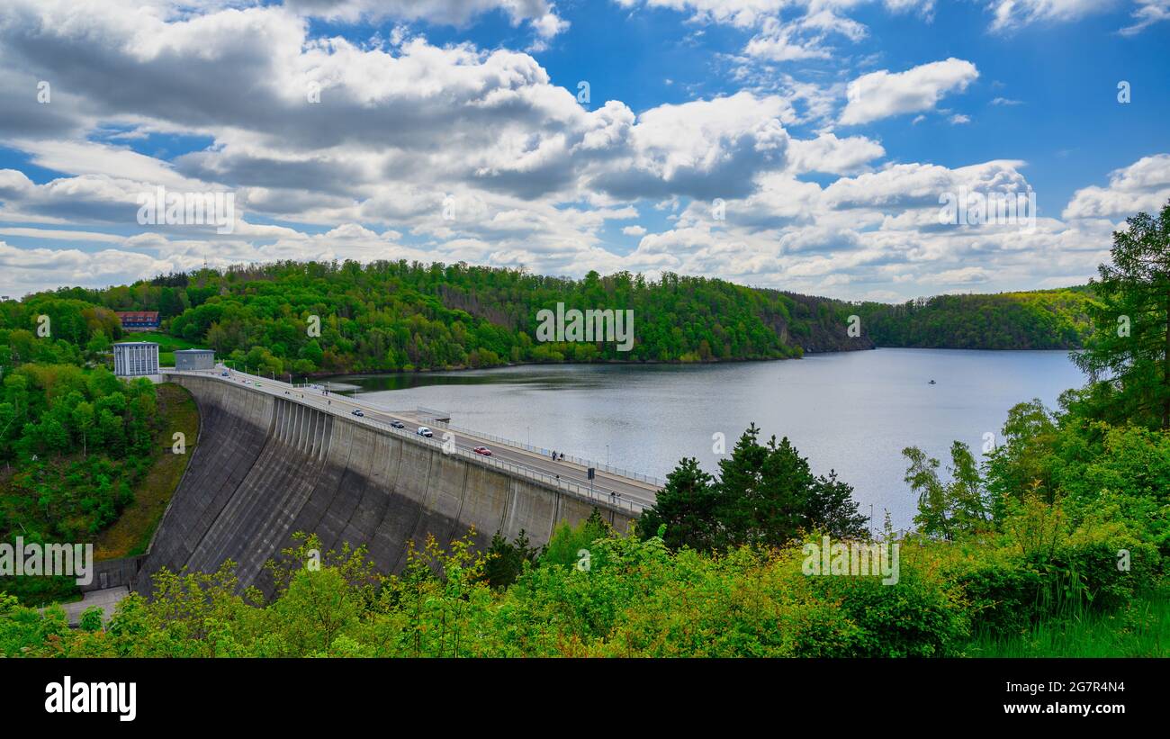 Rappbode Dam in Harz, German Stock Photo