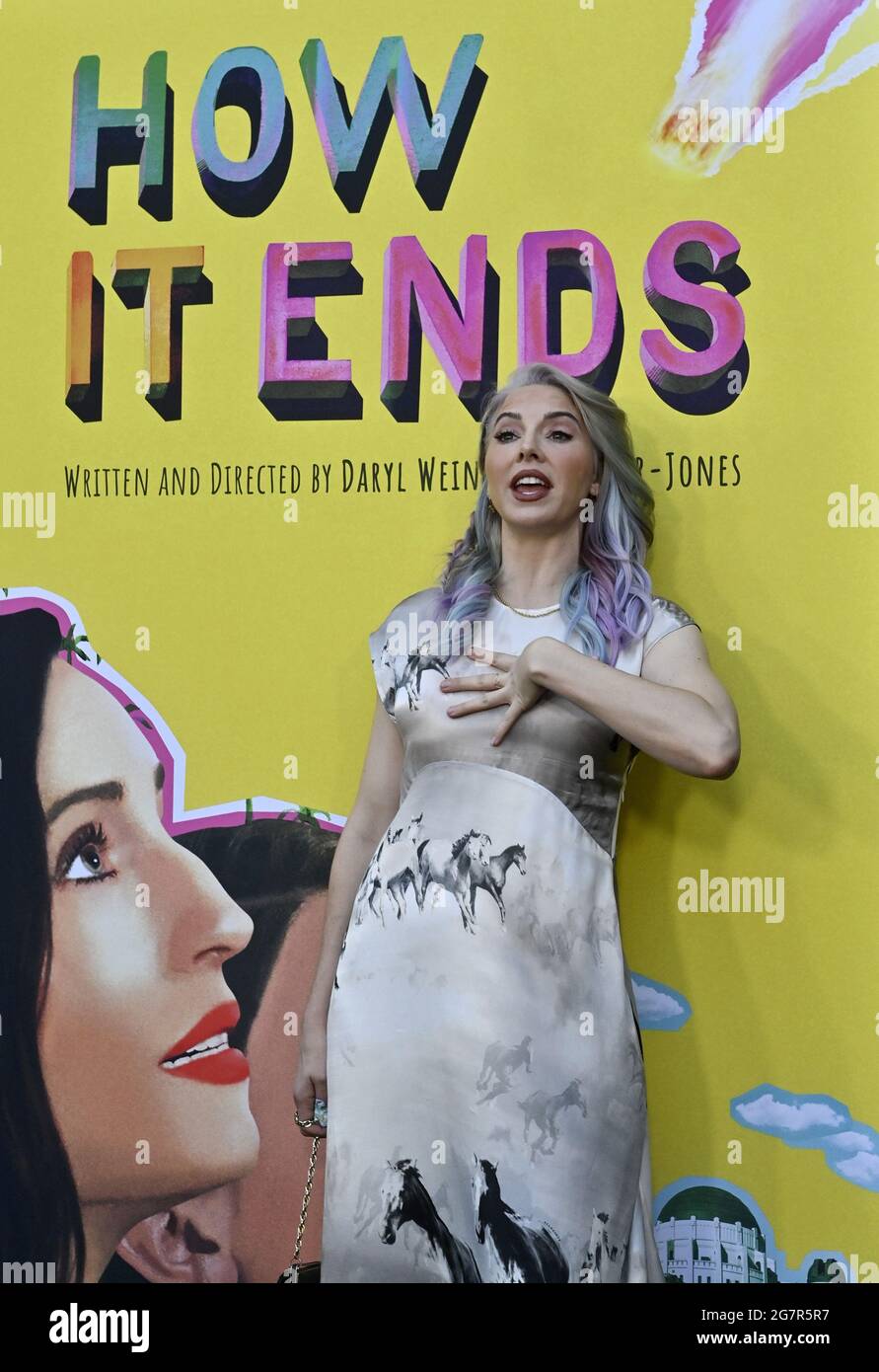 Los Angeles, United States. 16th July, 2021. Cast member Whitney Cummings attends the premiere of the motion picture comedy 'How It Ends' at NeueHouse in Los Angeles on Thursday, July 15, 2021. Storyline: In this feel-good apocalyptic comedy, Liza (Zoe Lister-Jones) embarks on a hilarious journey through LA in hopes of making it to her last party before it all ends, running into an eclectic cast of characters along the way. Photo by Jim Ruymen/UPI Credit: UPI/Alamy Live News Stock Photo