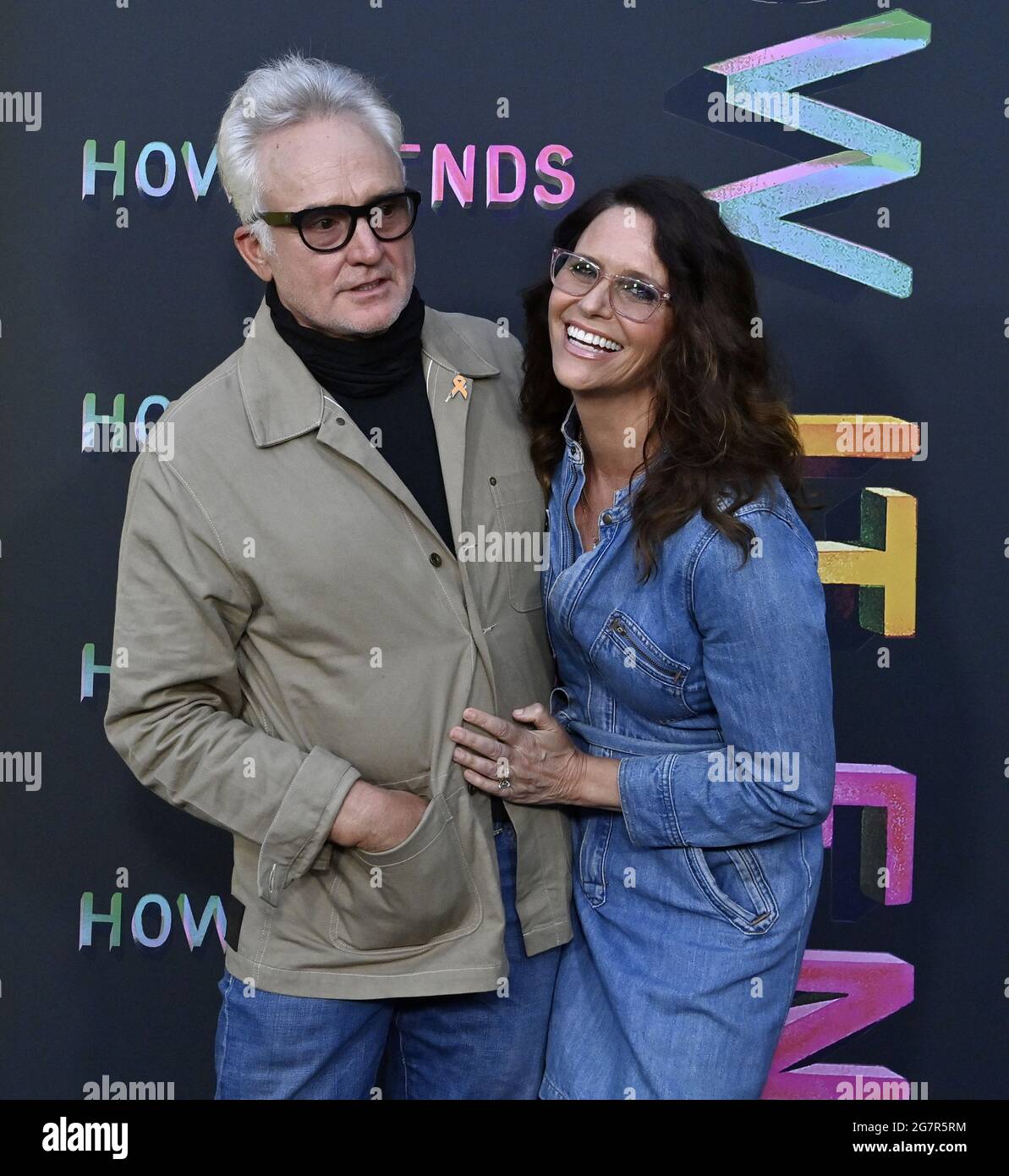 Los Angeles, United States. 16th July, 2021. Cast member Bradley Whirford and his wife, actress Amy Landecker attend the premiere of the motion picture comedy 'How It Ends' at NeueHouse in Los Angeles on Thursday, July 15, 2021. Storyline: In this feel-good apocalyptic comedy, Liza (Zoe Lister-Jones) embarks on a hilarious journey through LA in hopes of making it to her last party before it all ends, running into an eclectic cast of characters along the way. Photo by Jim Ruymen/UPI Credit: UPI/Alamy Live News Stock Photo