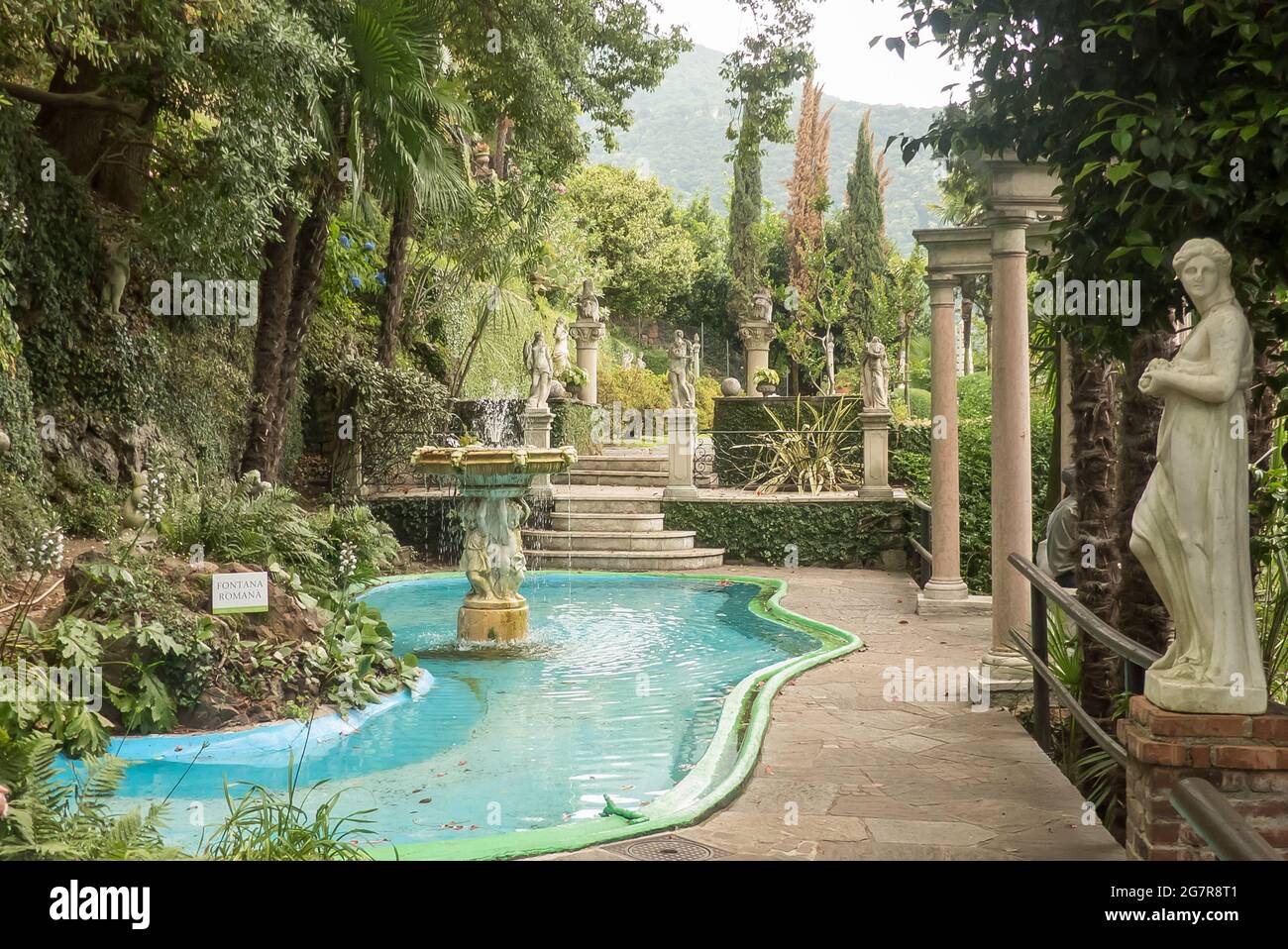 Morcote in Switzerland the attractive gardens of Parco Scherrer Stock