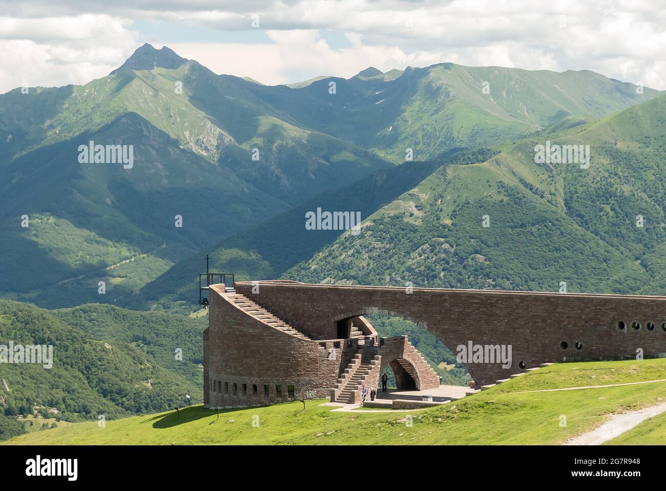 Monte Tamaro in Switzerland: the striking Chapel of Santa Maria degli Angeli Stock Photo