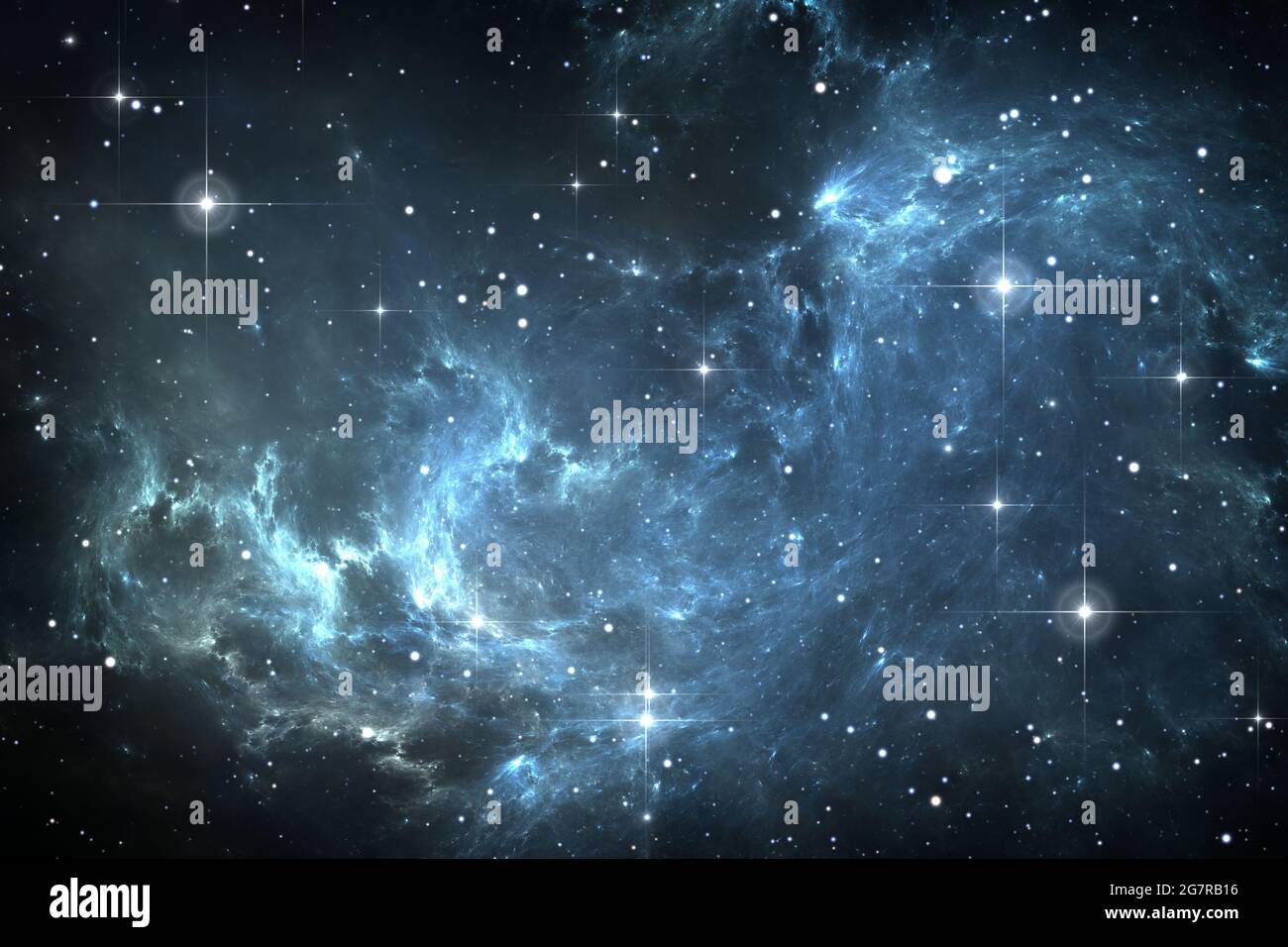 Night sky space background with nebula and stars, illustration Stock ...