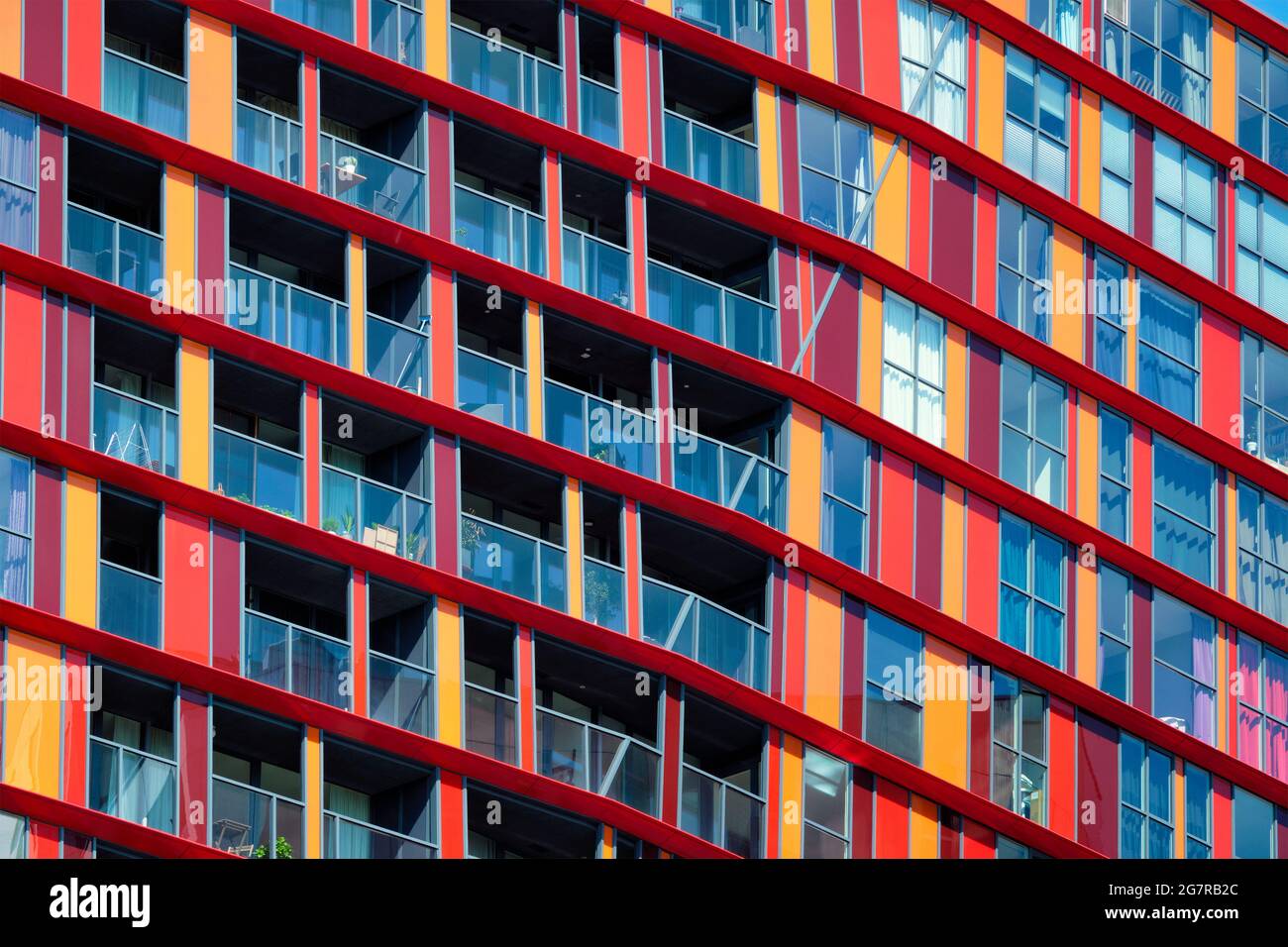 Modern residential building facade with windows and balconies ...