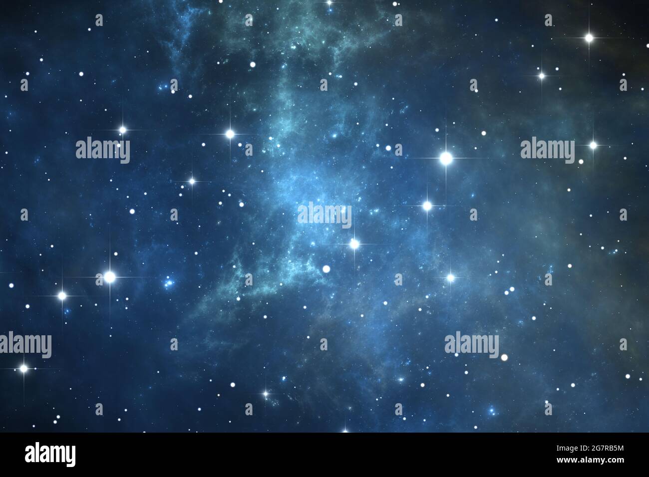 Night sky space background with nebula and stars, illustration Stock ...