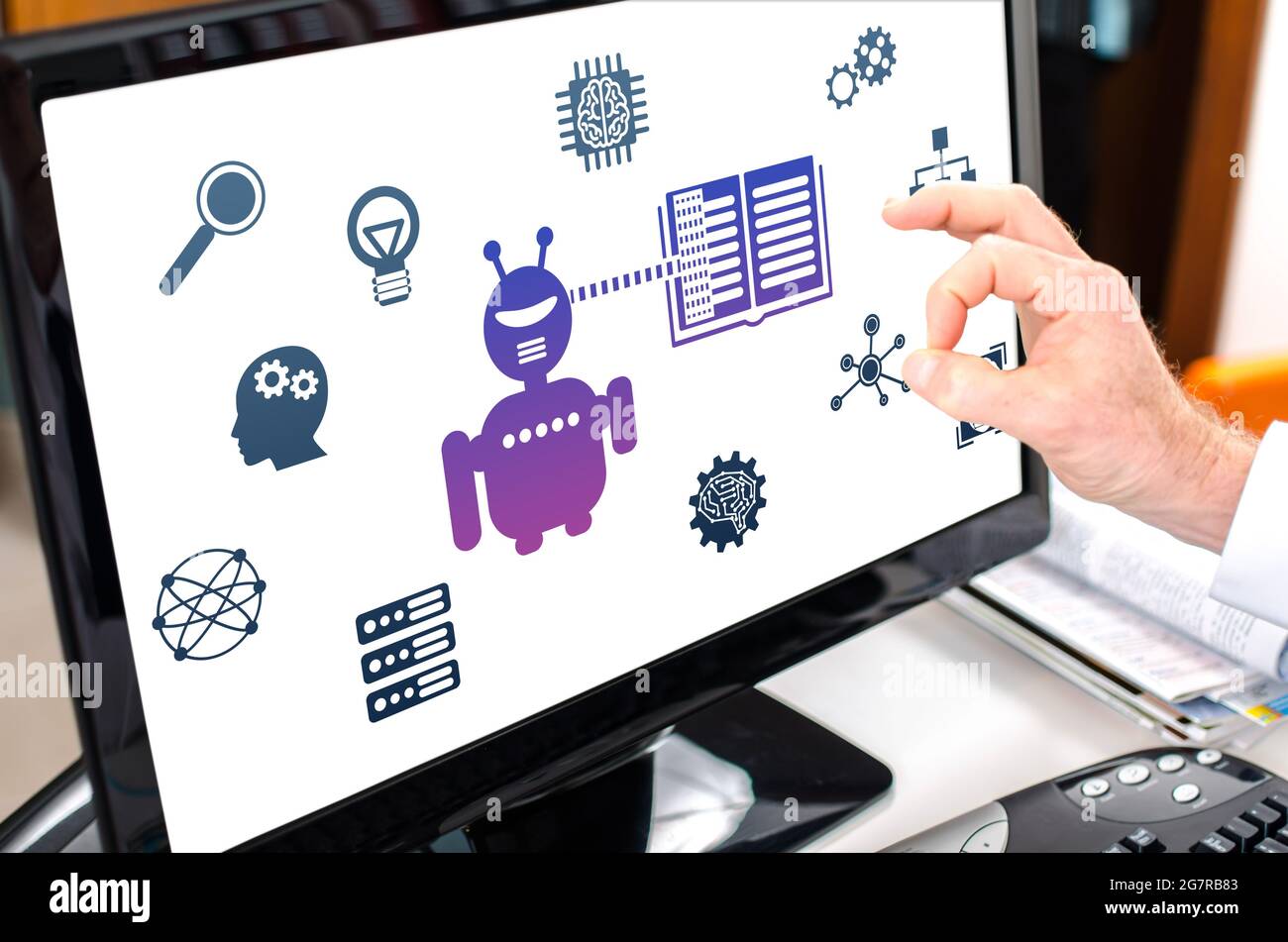 Machine learning concept shown on a computer screen Stock Photo - Alamy