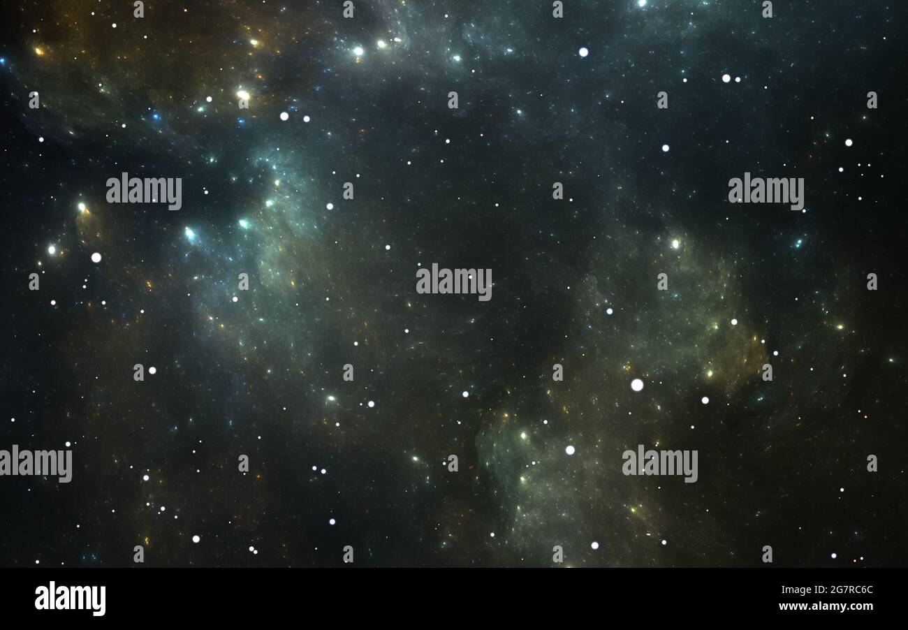 Night sky space background with nebula and stars, 3D illustration Stock ...