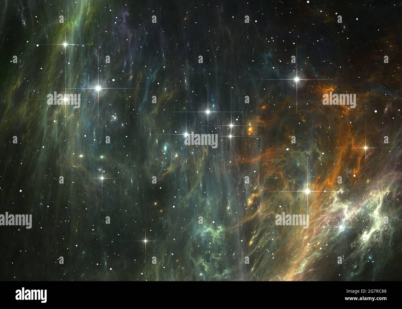 Space background with nebula and stars, 3D illustration Stock Photo - Alamy