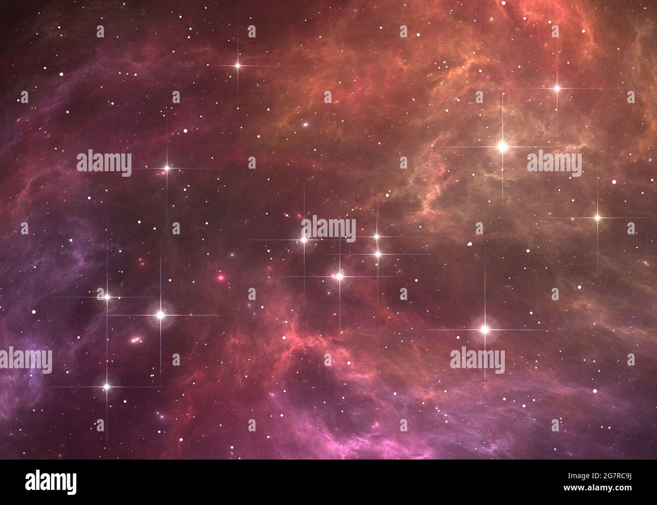 Space background with nebula and stars, 3D illustration Stock Photo - Alamy