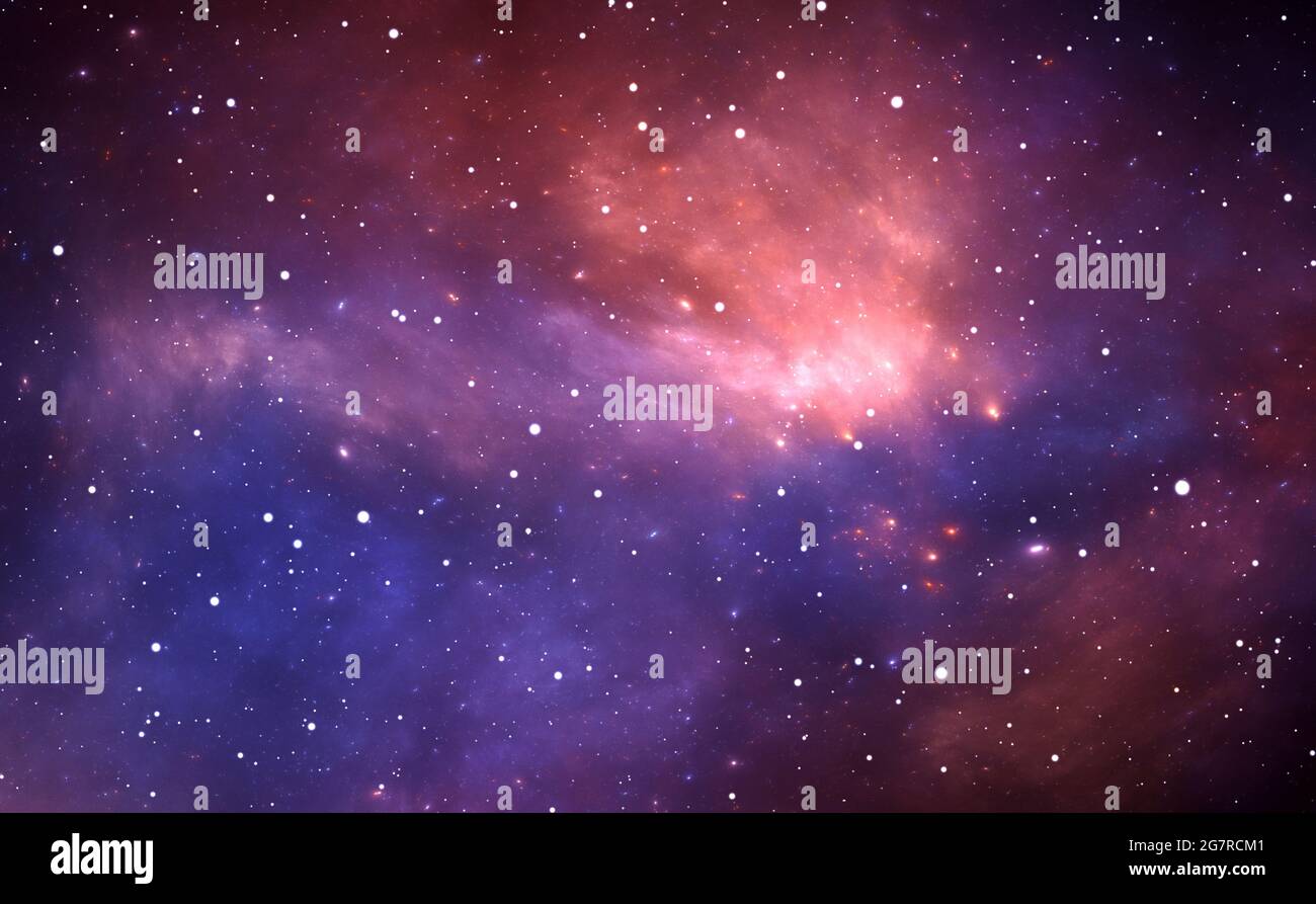 Space background with nebula and stars, 3D illustration Stock Photo - Alamy
