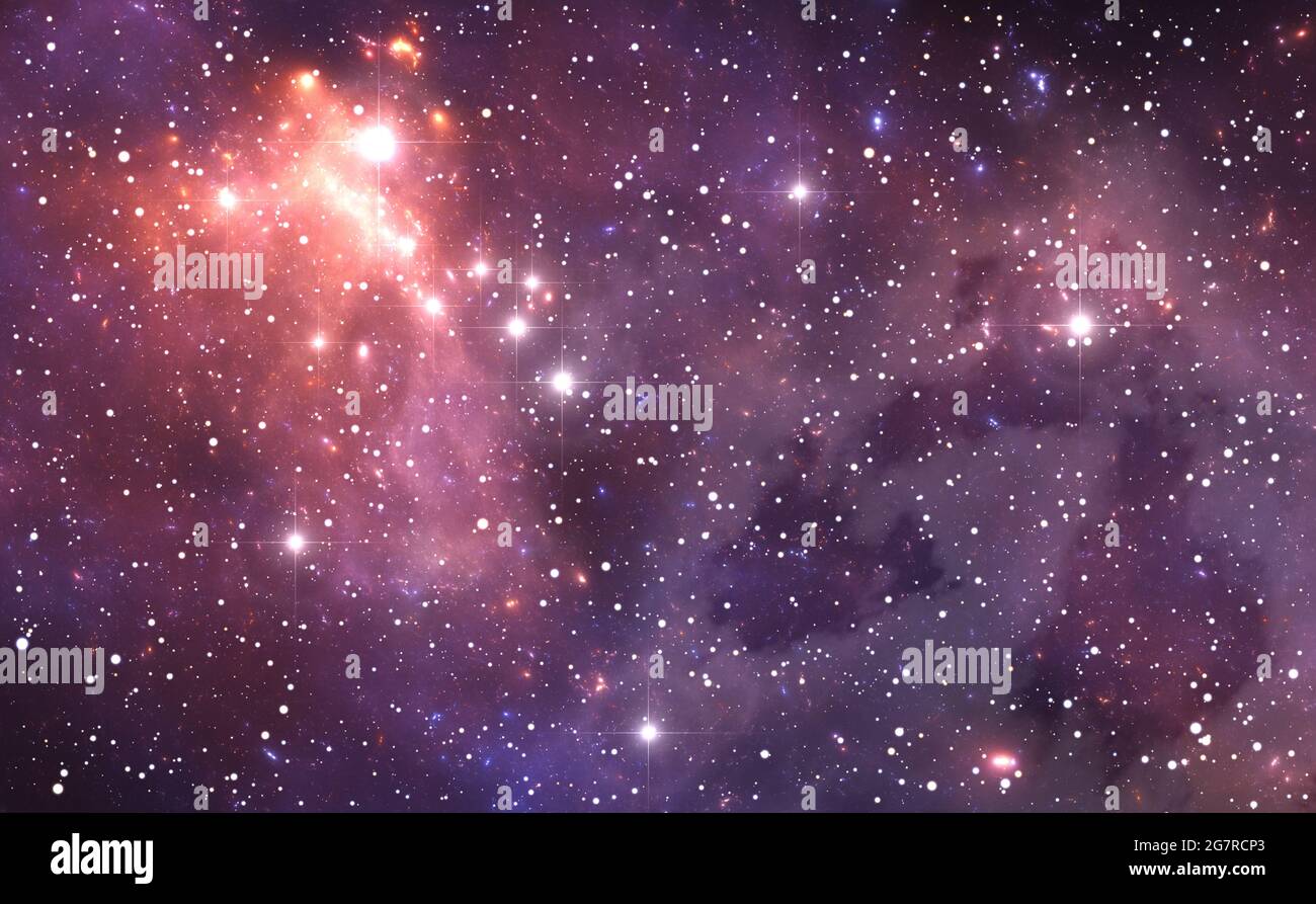 Space background with nebula and stars, 3D illustration Stock Photo - Alamy