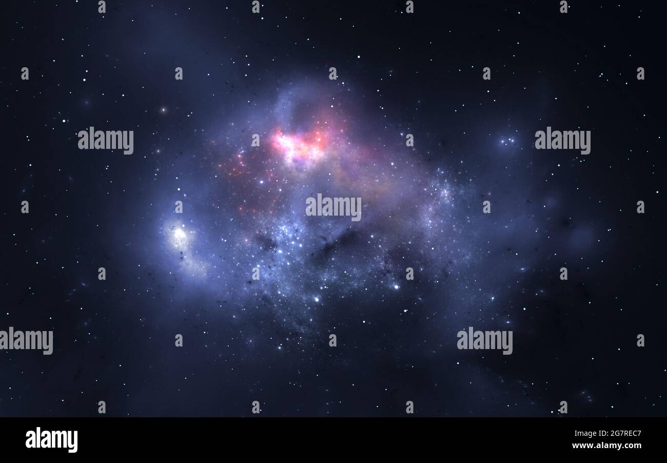 Space background with nebula and stars, 3D illustration Stock Photo - Alamy